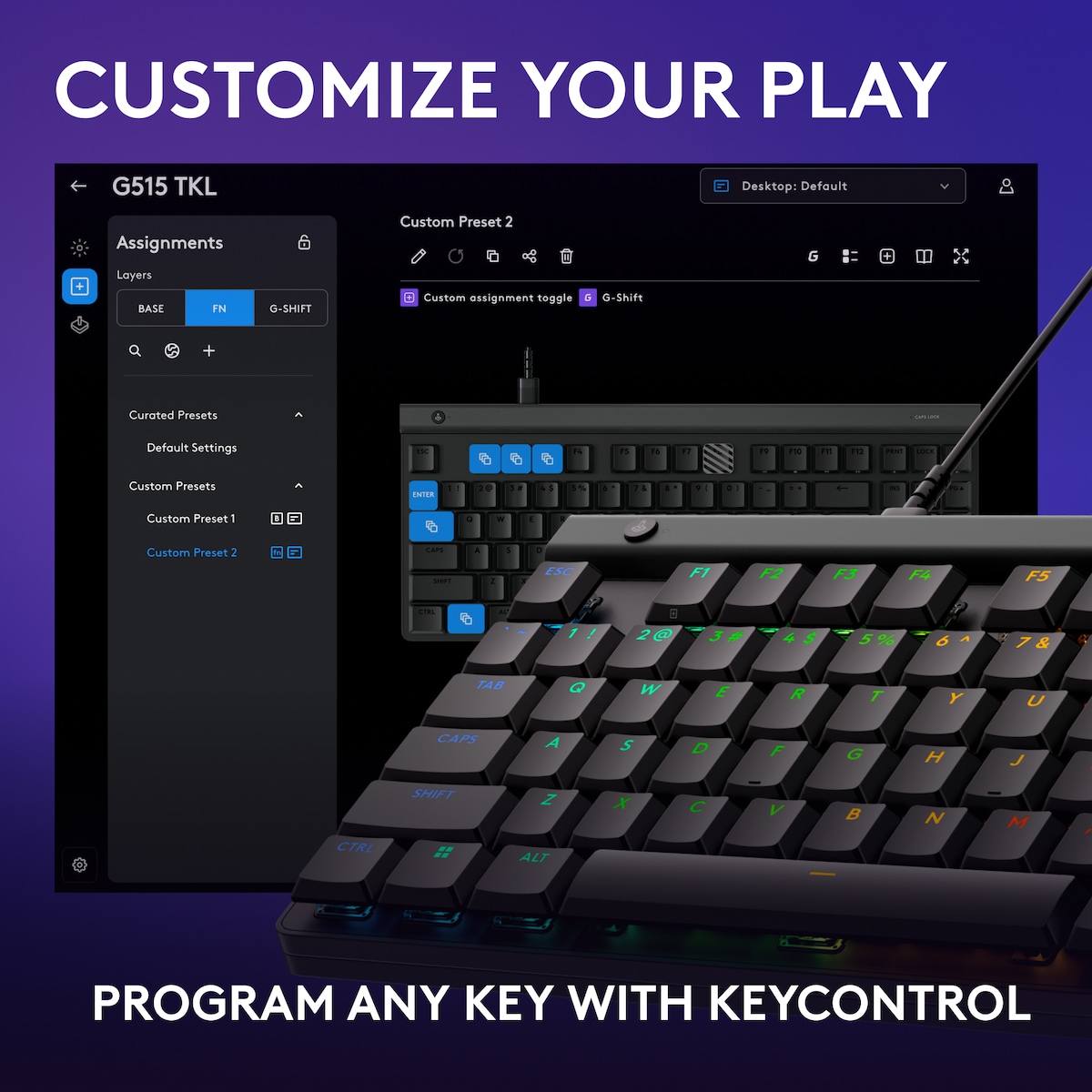 Logitech G G515 gamingtastatur (tactilt, sort)