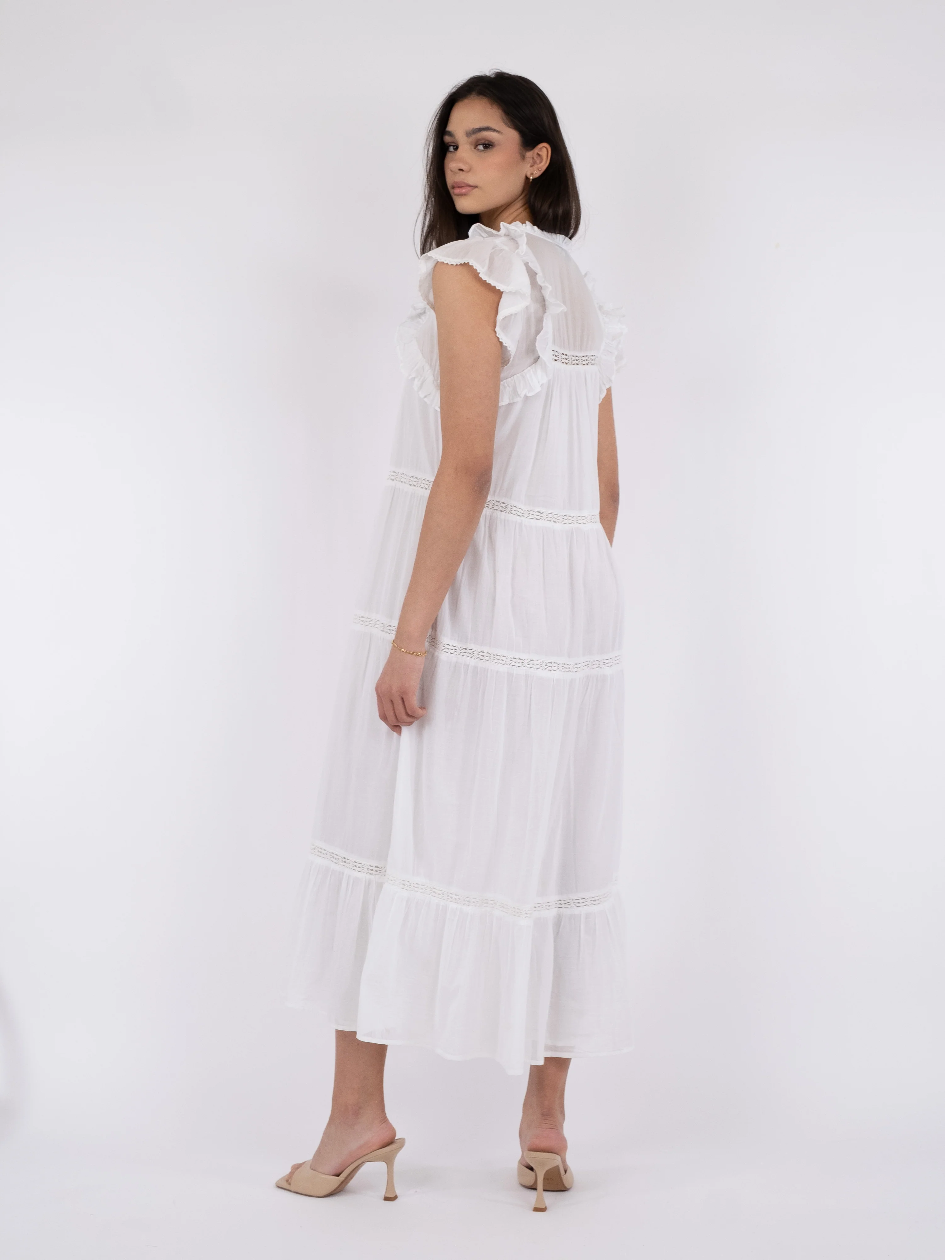 Neo Noir  Ankita S Voile kjole - Hvid