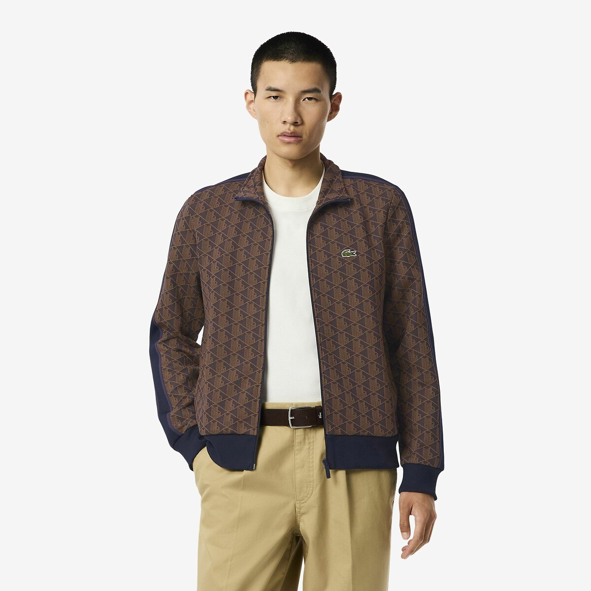 Suéter LACOSTE com zíper e gola alta
