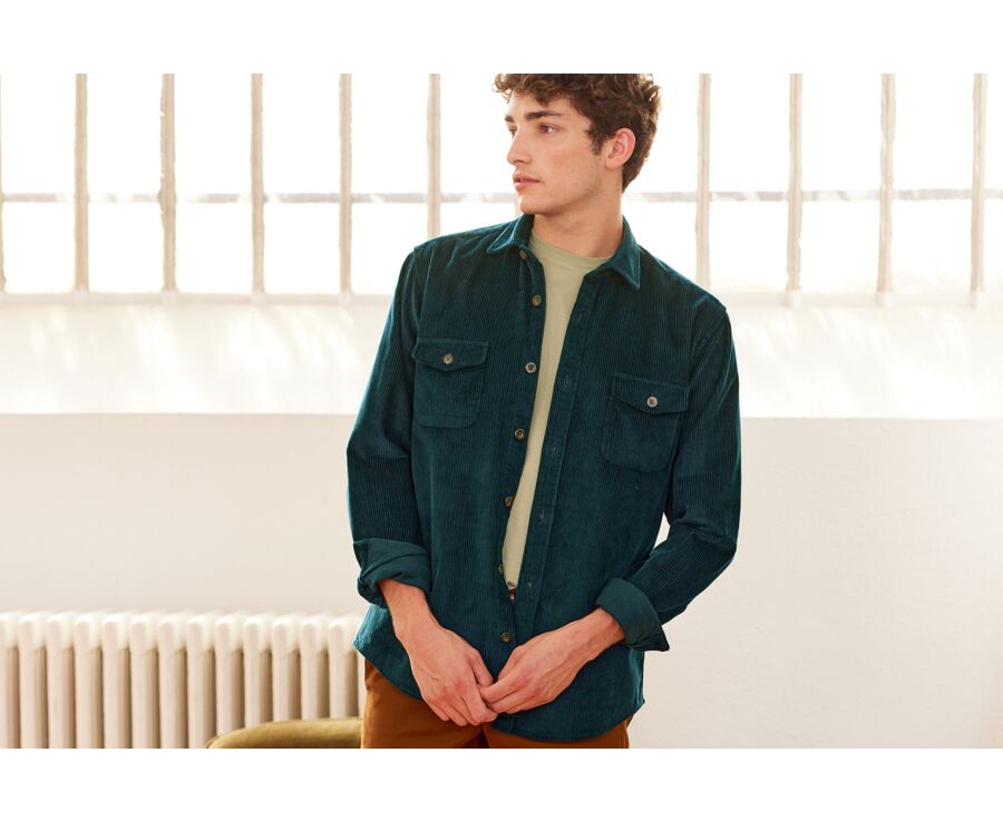 Surchemise en velours Vert Sombre - VICTORIN
