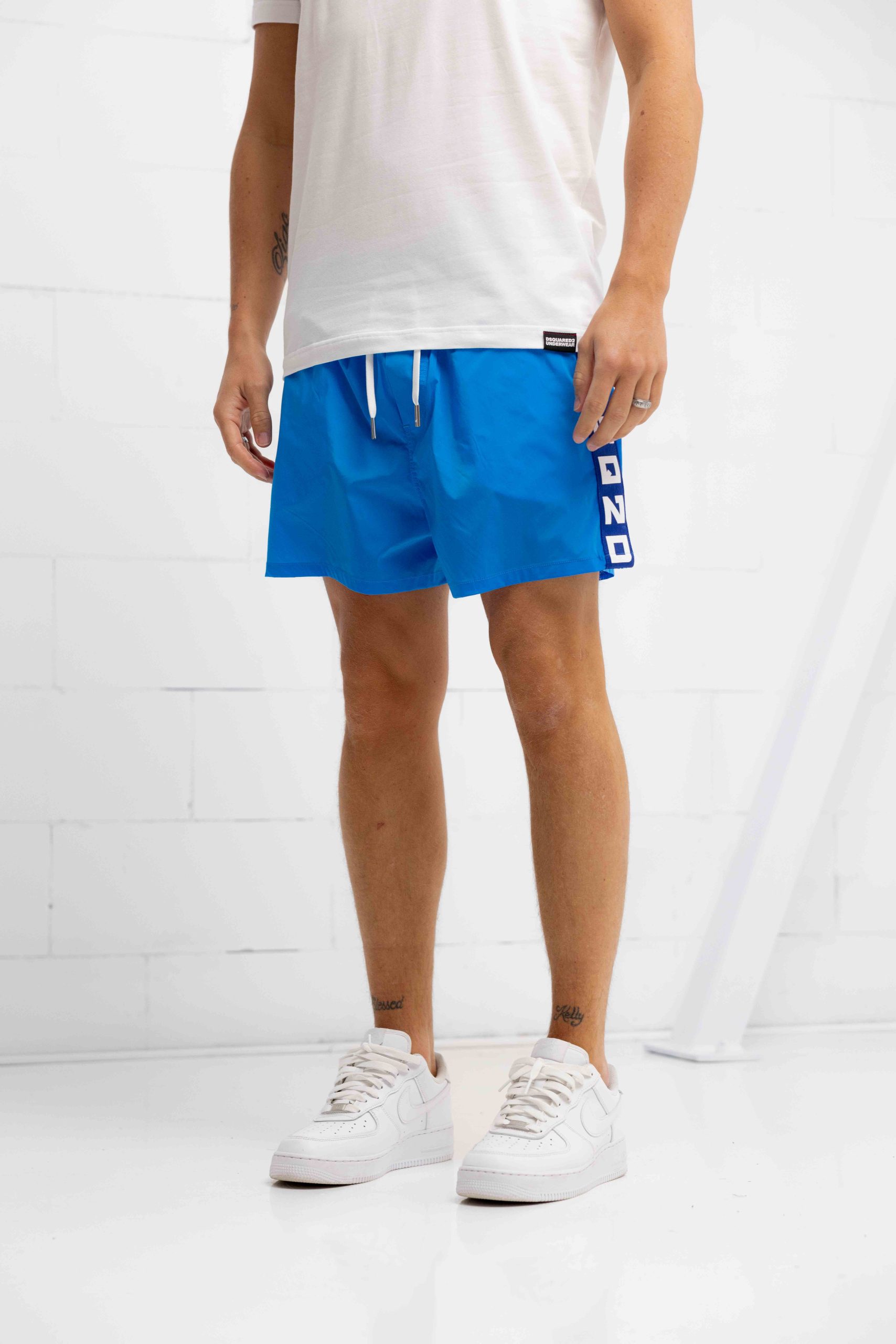 Dsquared2 Tape Logo Zwembroek Heren Blauw