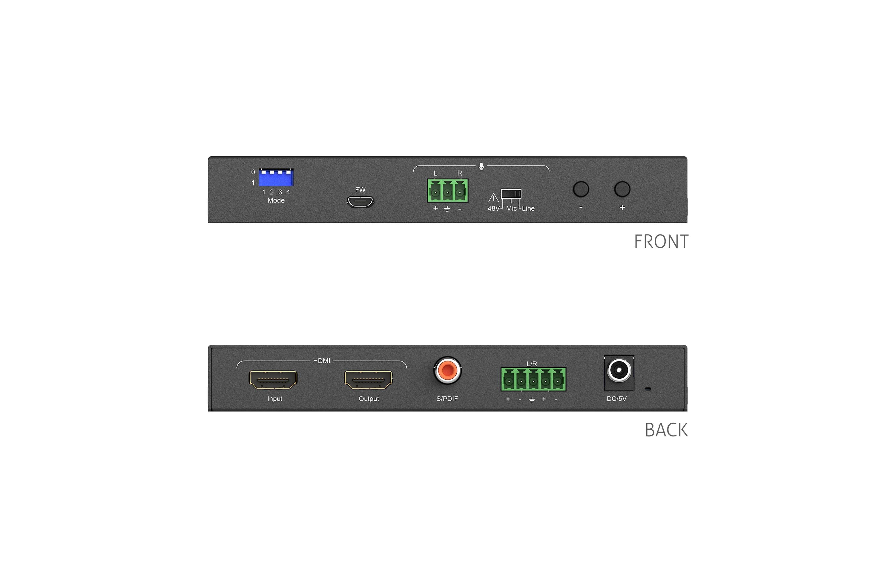 Audio Extraktor PT-C-HDAEDE HDMI<br>4K 18Gbps HDMI Audio De-Embedder und Embedder
