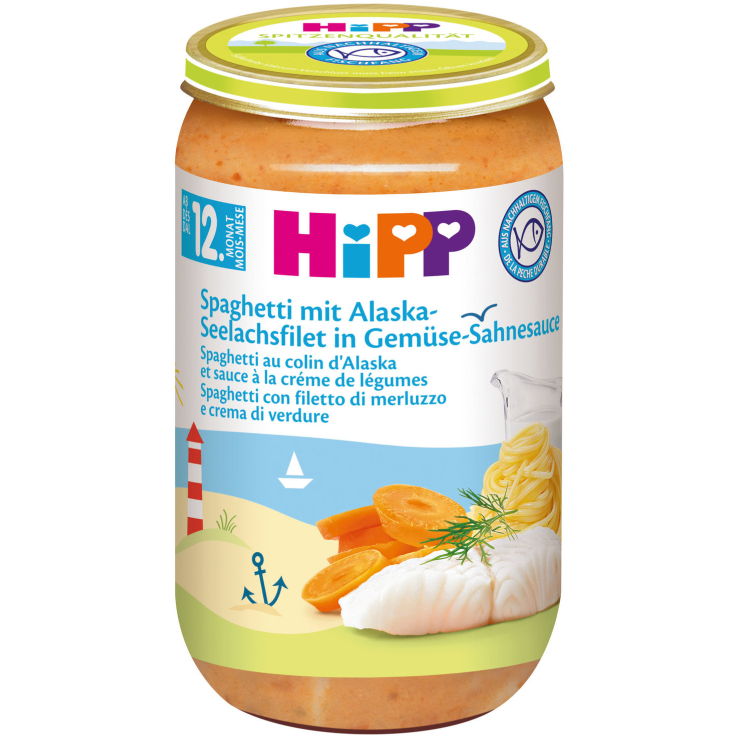 Hipp Spaghetti & Alaska-Seelachsfilet 12+ Monate