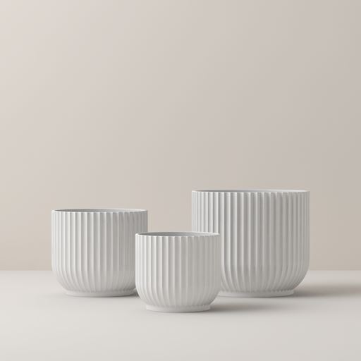 Lyngby Porcelæn Flowerpot Urtepotteskjuler, Hvid, L