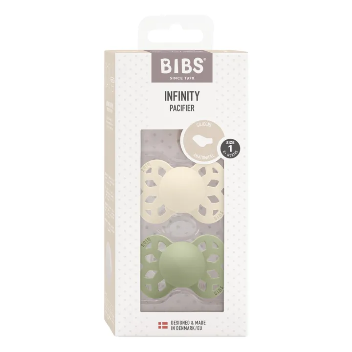 Bibs Tétines à embout anatomique Infinity - Set de 2 | Vert amande