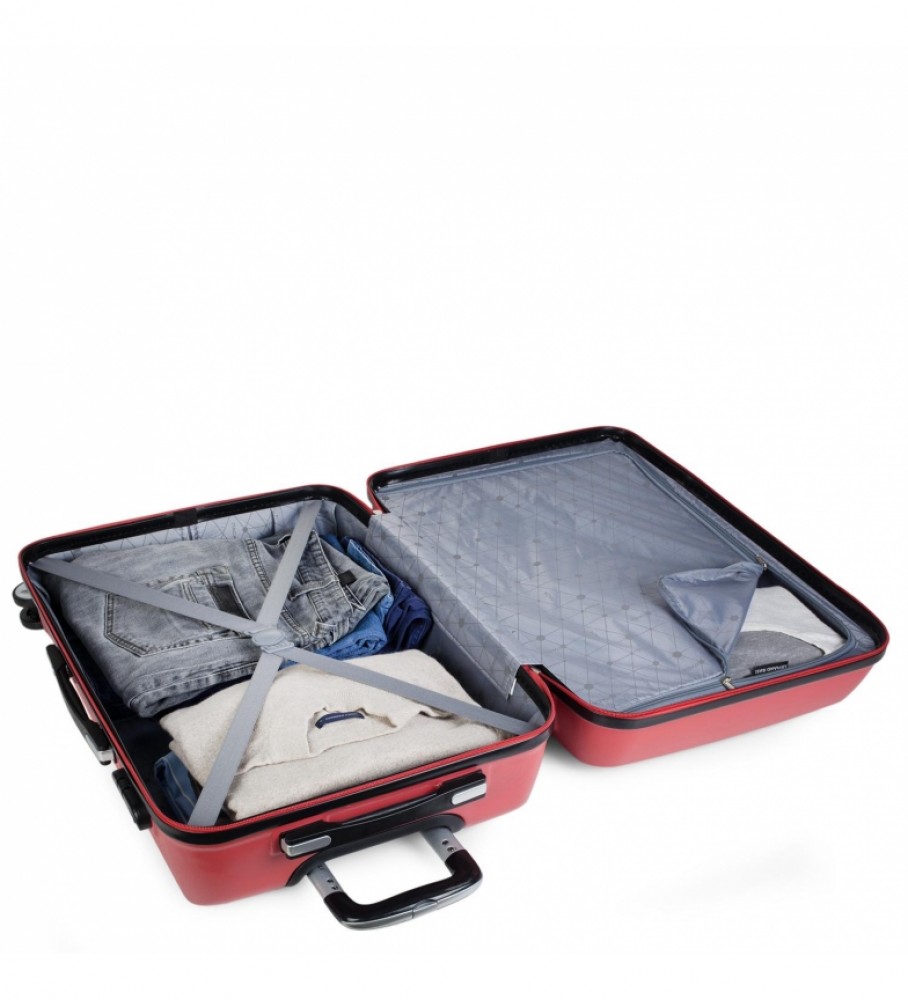 Mala de cabine com rodinhas ITACA ABS T71650 Coral - 55x40x20cm -