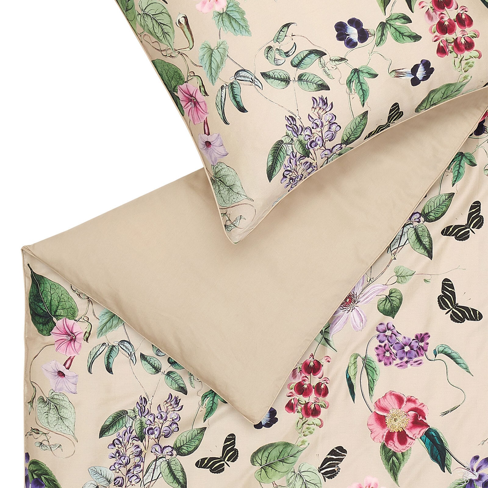 SCHÖNER WOHNEN-Kollektion Satin-Bettwäsche BLOSSOM 135 x 200 cm beige