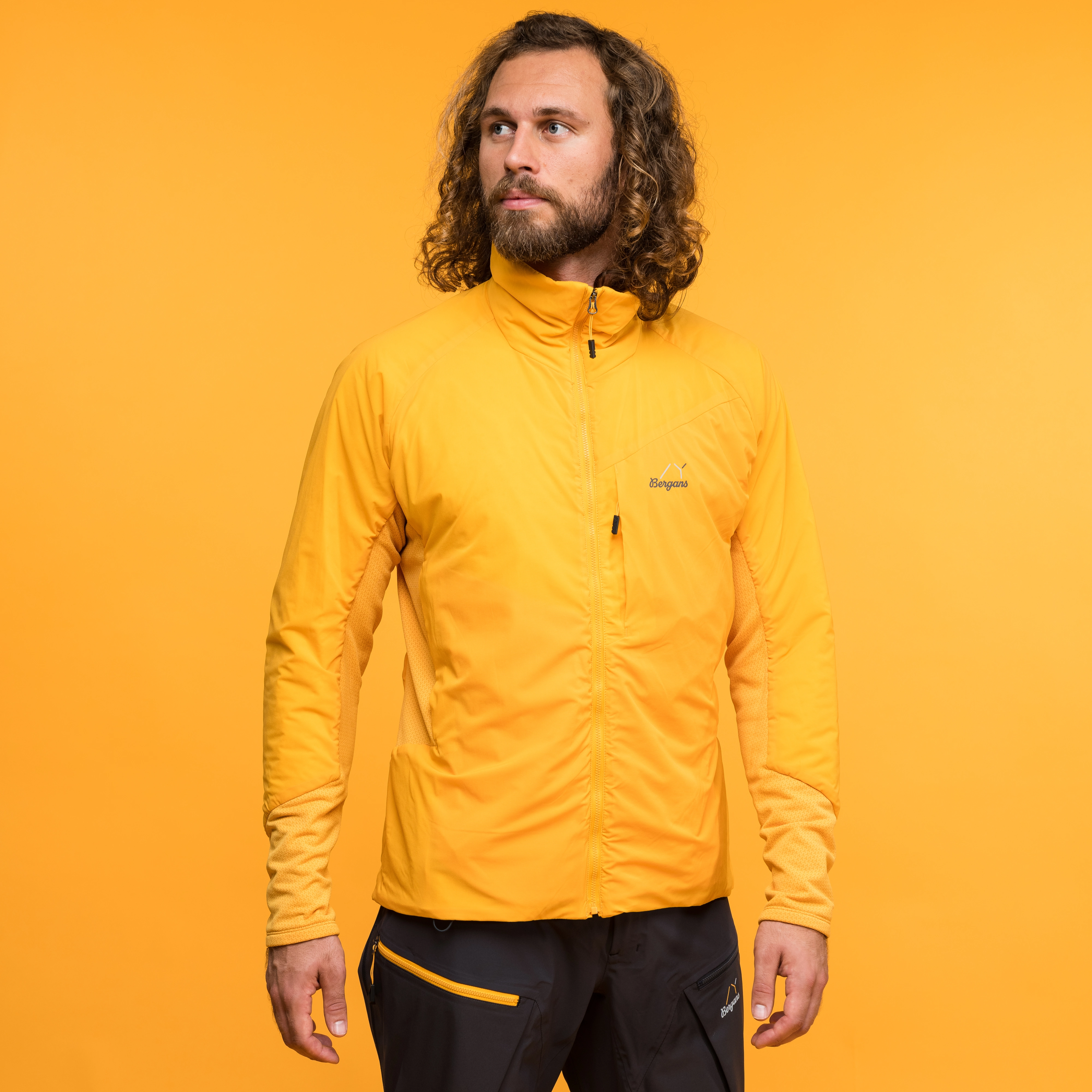 Y MountainLine Light Insulated Air Jacket Men Mango Yellow