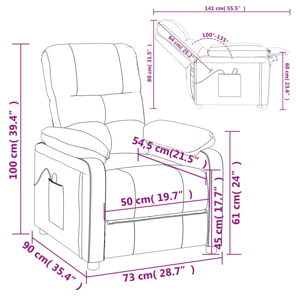 vidaXL - Fauteuil - Taupe - Stof