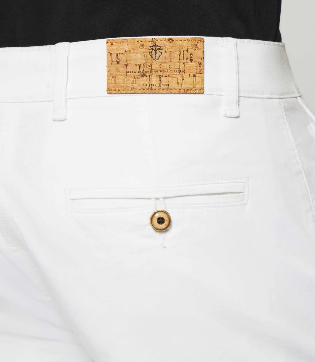Bermuda en coton stretch blanc SLOWLY