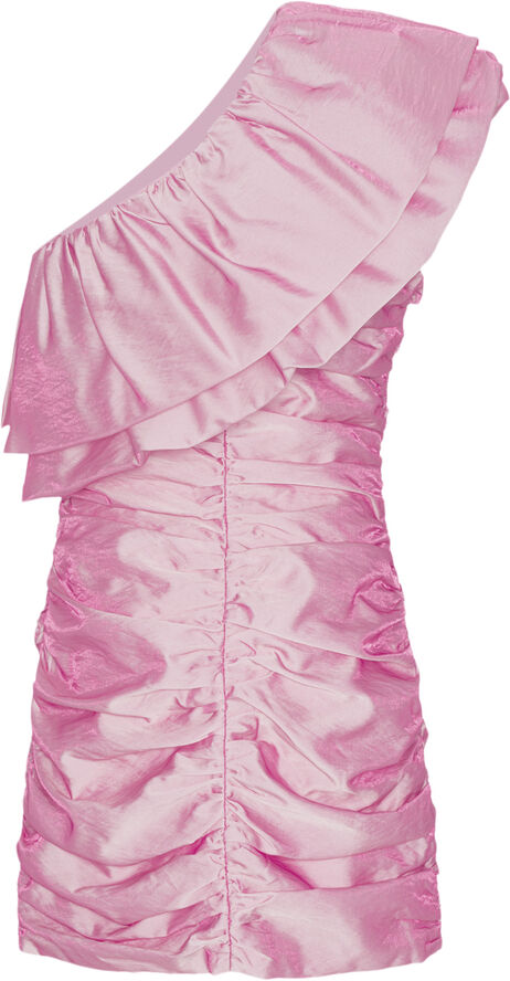 ROTATE Birger Christensen Sheer Stain Ruffle Dress Cameo pink