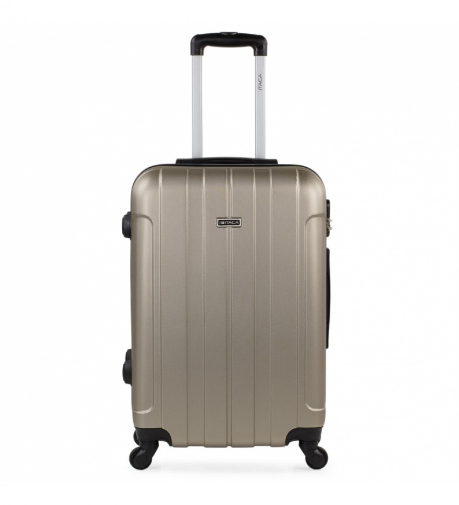 Mala de viagem rígida média ITACA com 4 rodas 771160 Champagne - 63x42x24cm -