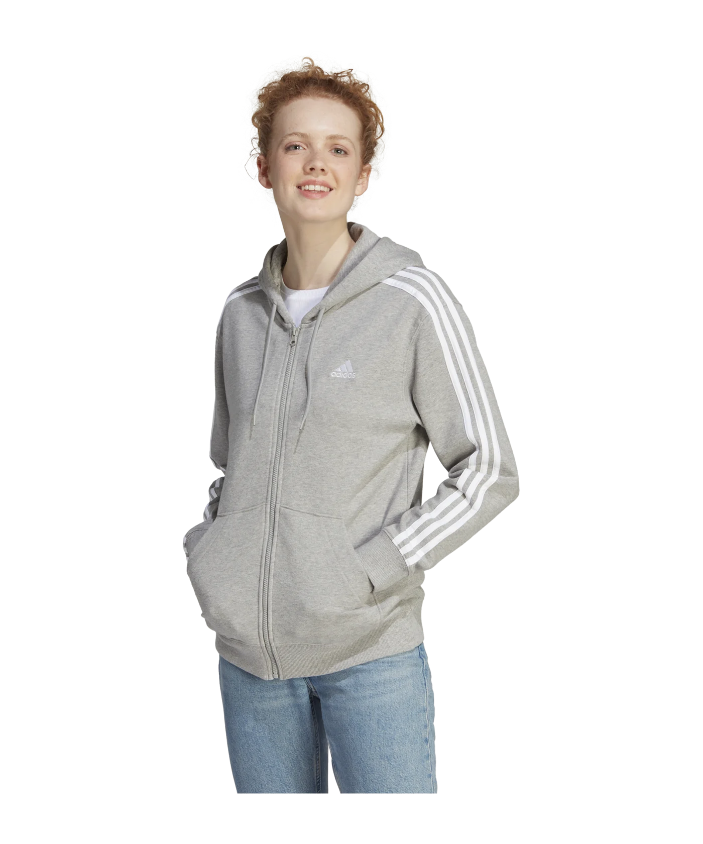 adidas Essentials FT Jacke Damen Grau