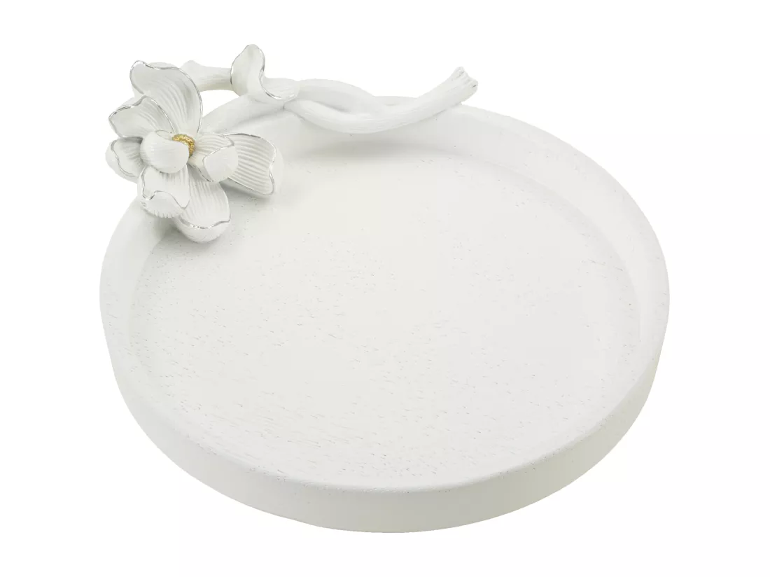 Plateau pochette en résine blanche 24x21x6 cm