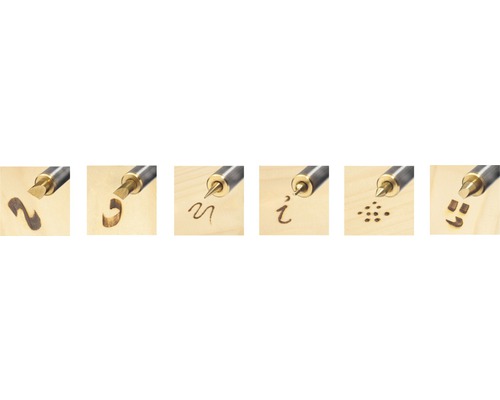 CFH schrijf- en tekentips voor houtbrandgereedschap, set van 6 stuks