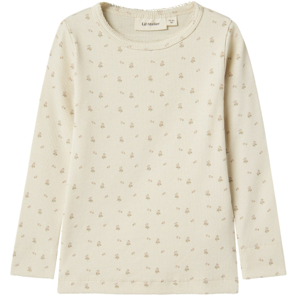 Køb Lil'Atelier Turtledove Flower Gago Slim Bluse Noos