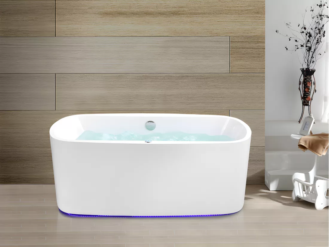Baignoire balnéo à leds SIRGAO - 1 place - 155L - 150*75 cm - Blanche