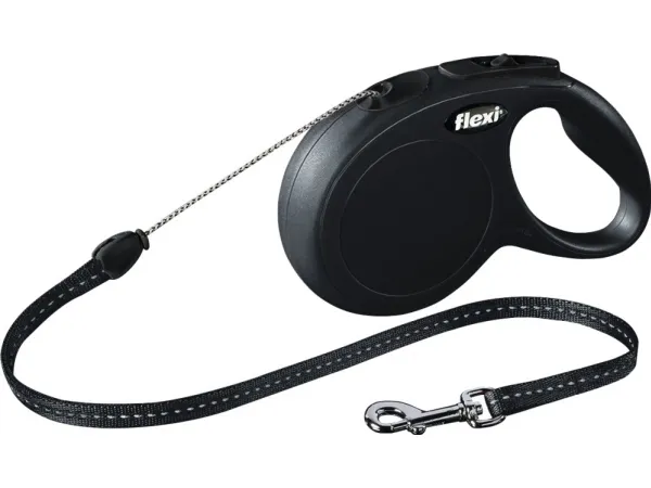 Flexi New CLASSIC 8 m Sort Hund Fleksibel hundesnor, 12kg