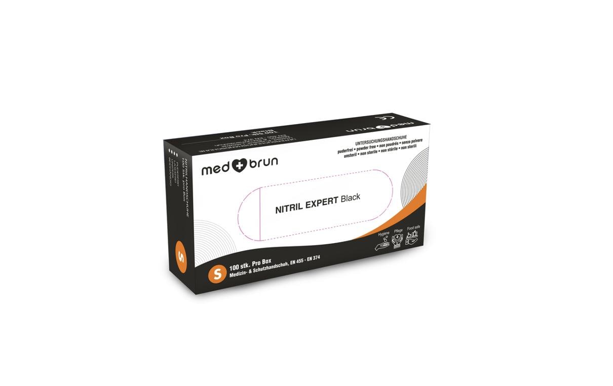 Nitril Expert XL, Schwarz, 100 StkEinweg Medizin- und Schutzhandschuh