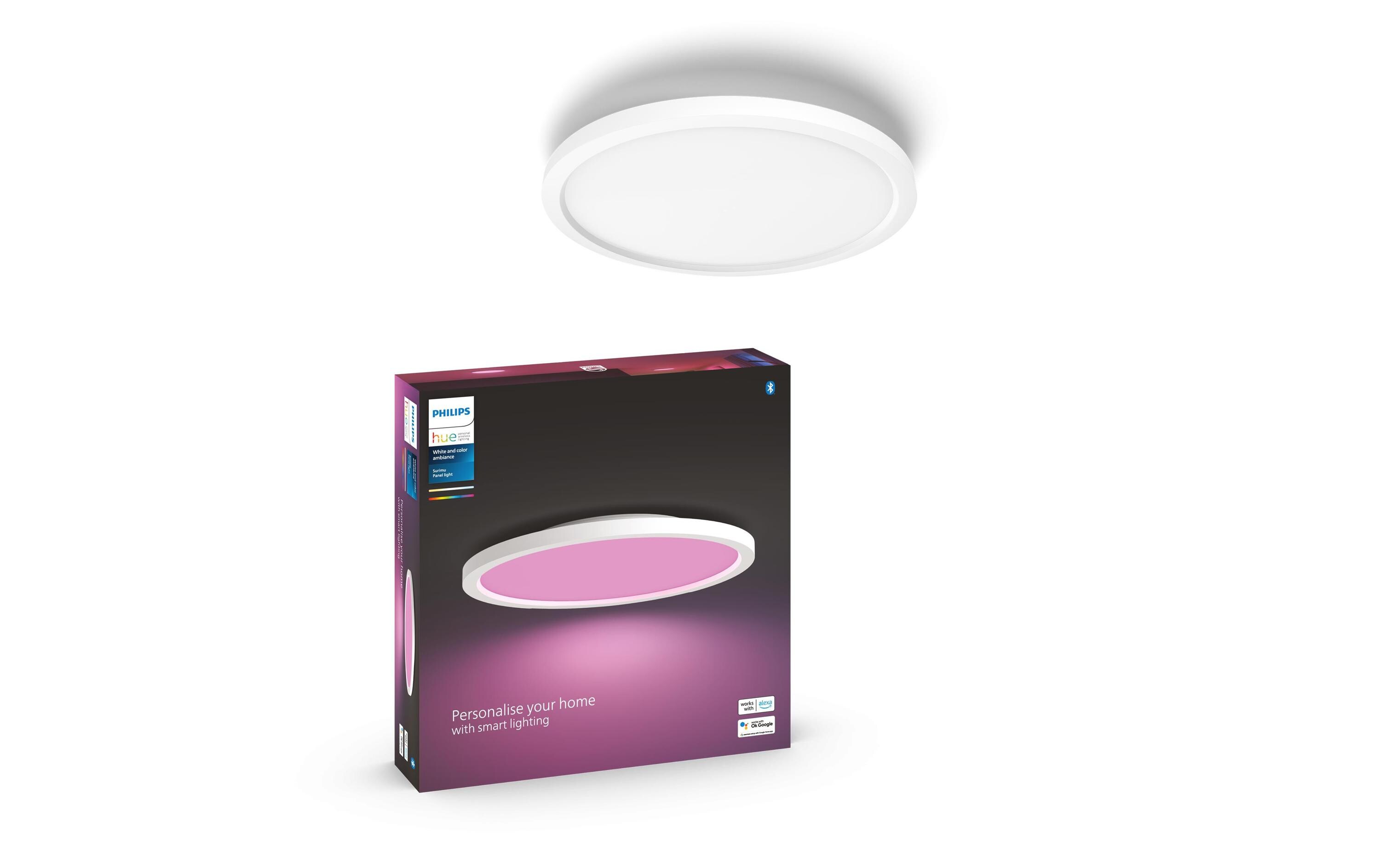 Panel White & Color Ambiance Surimu, Ø 39.5 cm, Weiss<br>Flaches Hue Panel