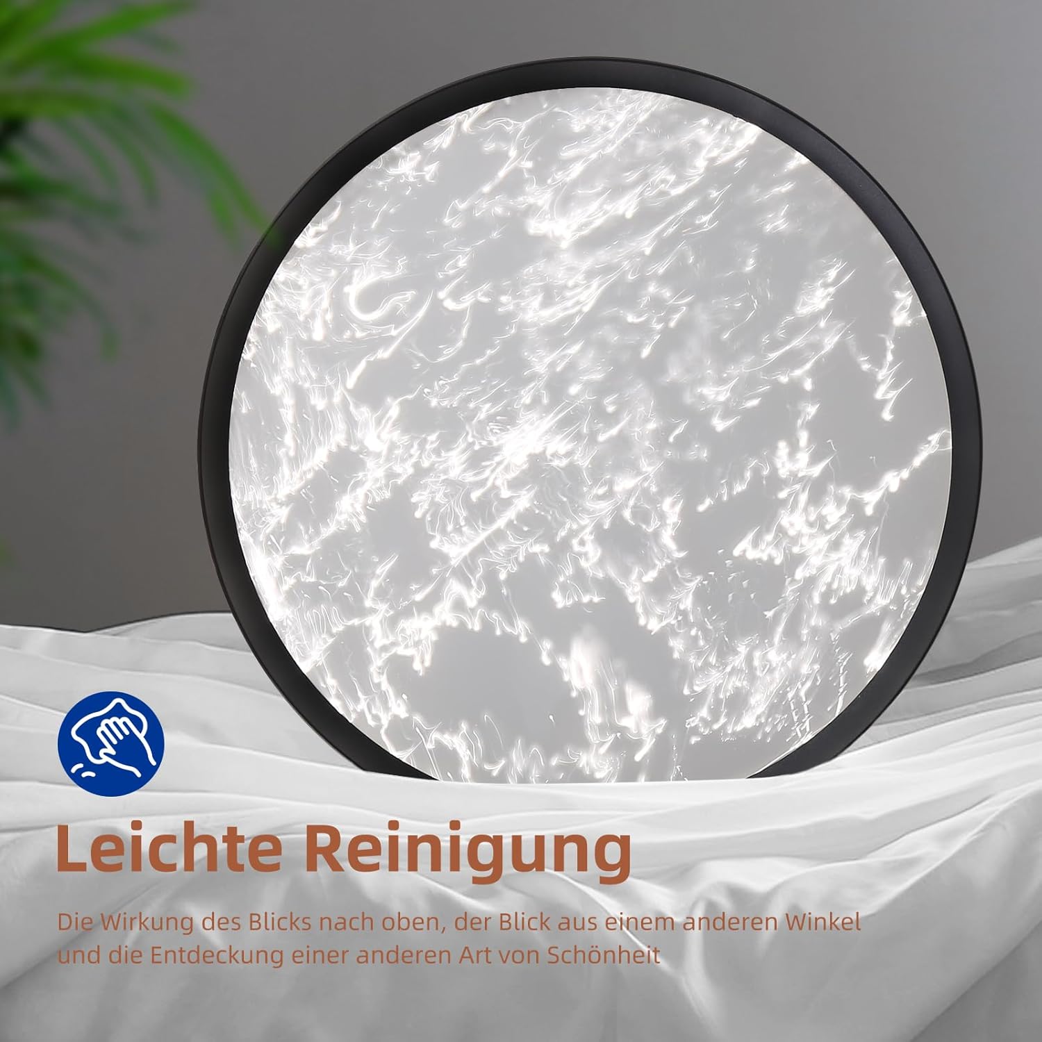 50cm LED Deckenleuchte Flach Dimmbar mit Wolken-Design – Kreative Runde Einbauleuchte, 3000K-6000K, 40W – Moderne Küchenlampe, Wohnzimmerlampe, Badlampe, Flurbeleuchtung, Büro