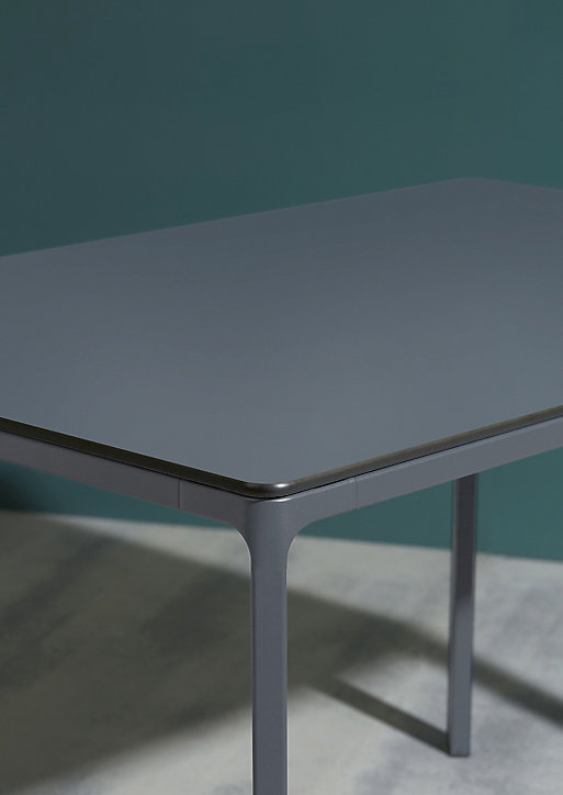 Table de jardin Meet en aluminium coloris gris L.120 x l.80 x H.73 cm