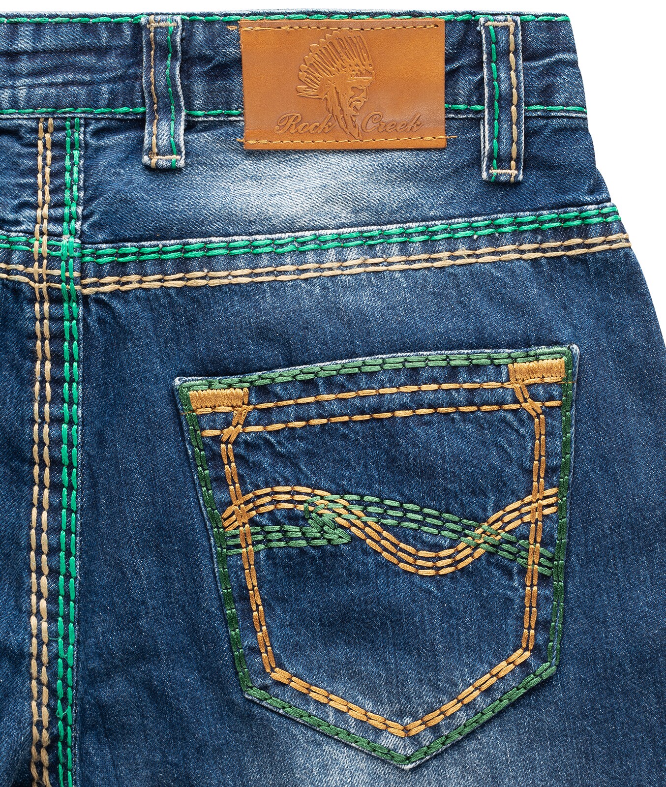 Rock Creek Jeans Comfort Fit dicke Nähte Loose Fit
