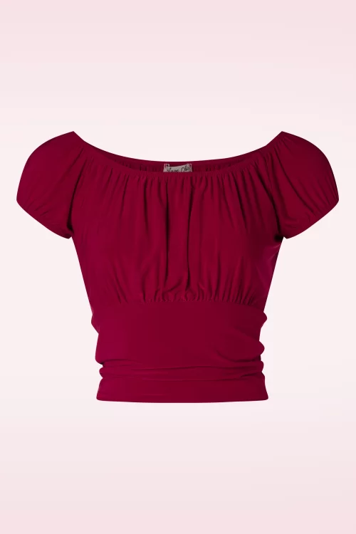 Vintage Chic for Topvintage Belinda off-shoulder top in rood