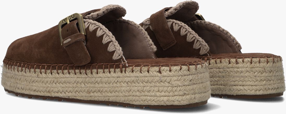 bruine mou instappers jute clog plain sue