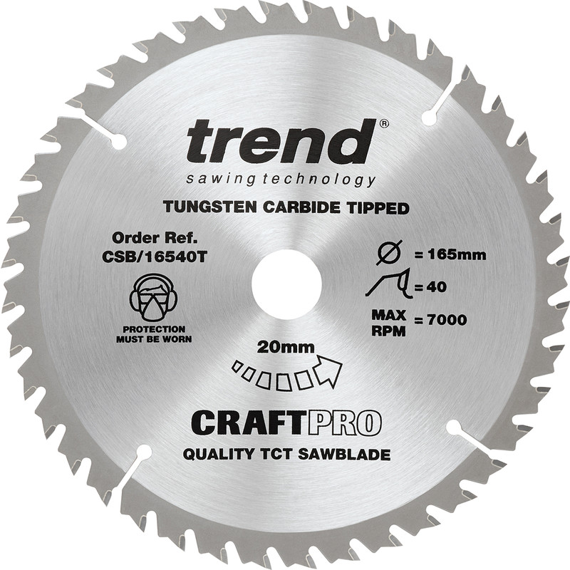 Trend Cirkelzaagblad 165x20x1,5mm 24T/24T/40T
