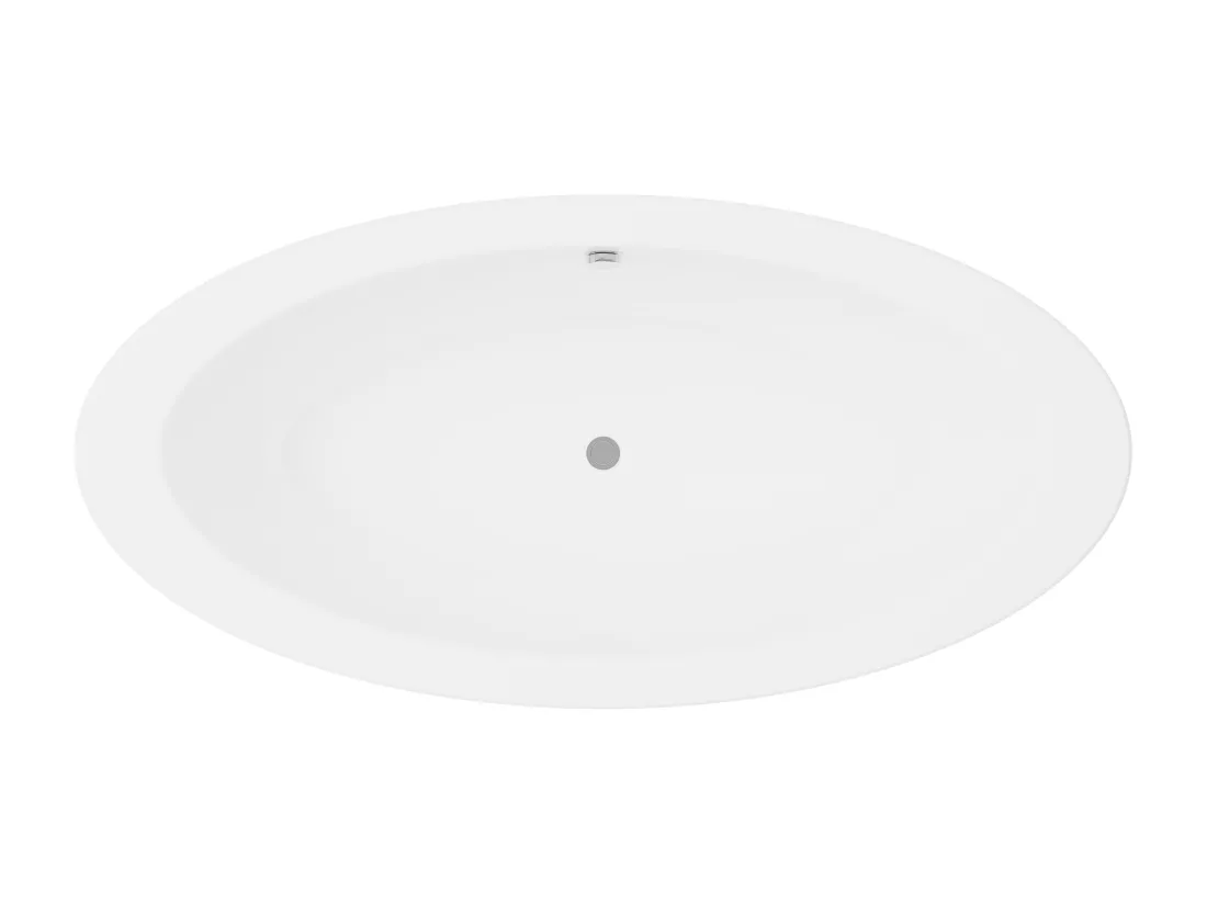 Baignoire îlot ovale - 251 L - 185 x 90 x 58 cm - Blanche - Acrylique - MARMATI
