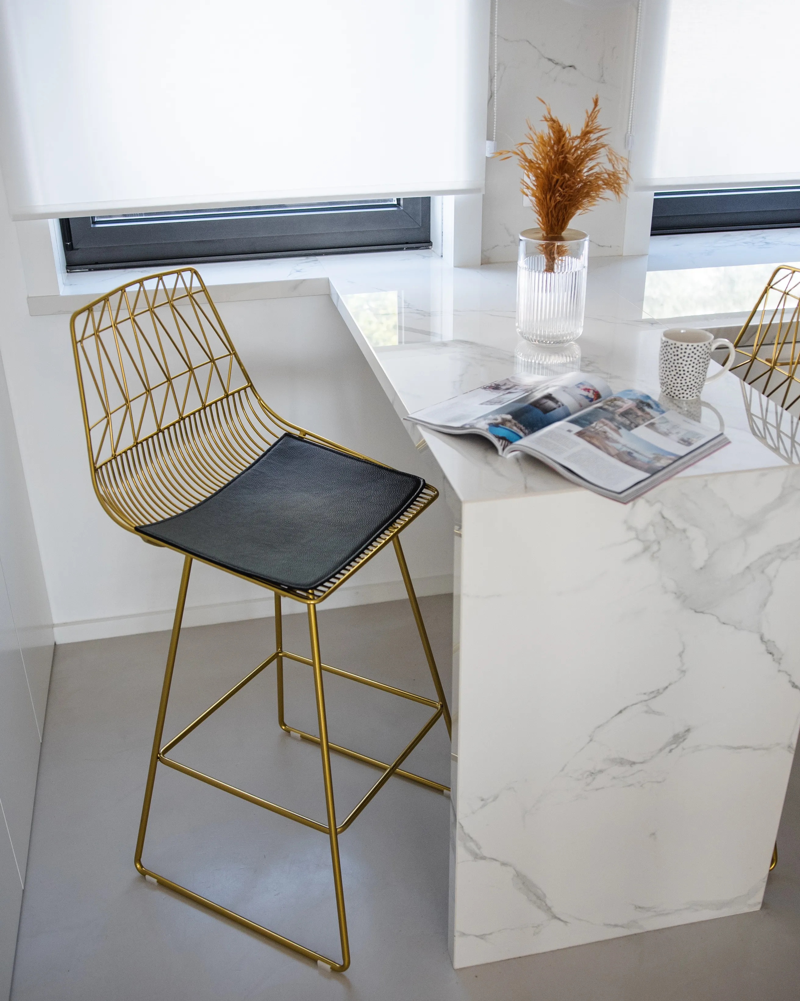 Set van 2 barstoelen PRESTON Metaal Goud