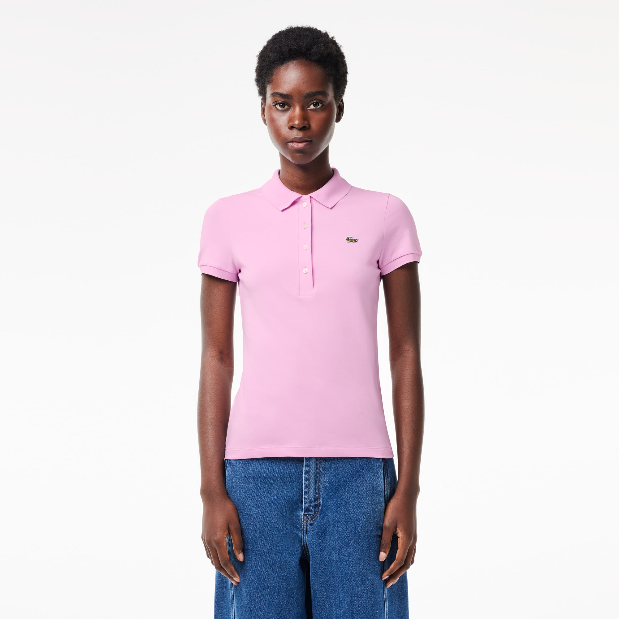 Polo L.12.D slim fit en jersey Manches Courtes - Rose - Lacoste - Femme