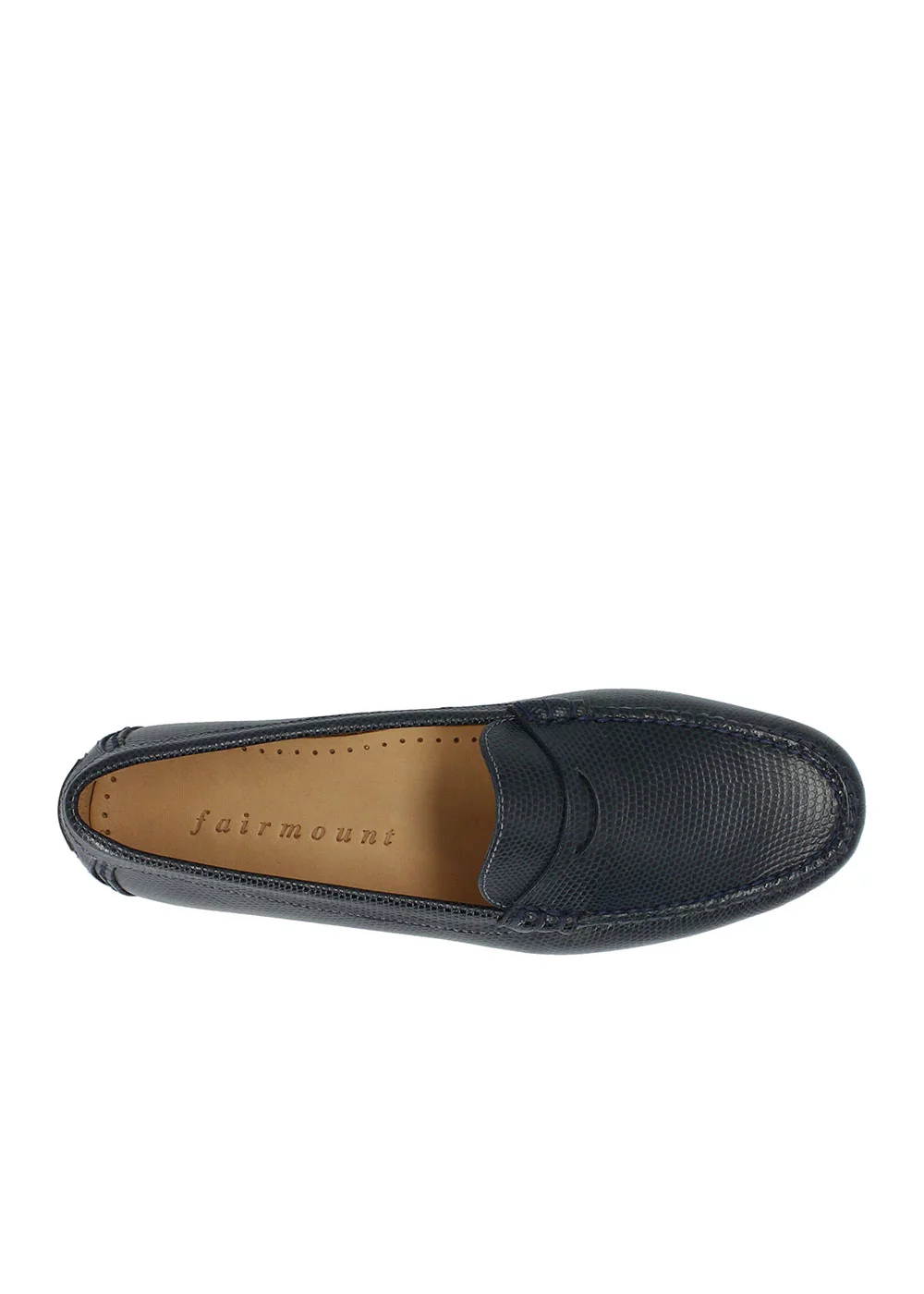 MOCASSIN LIZARD CUIR NEW MARINE