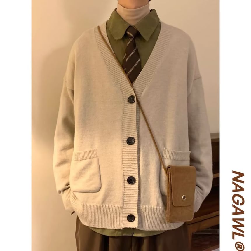 Blueforce - V-hals effen oversized vest met knopen