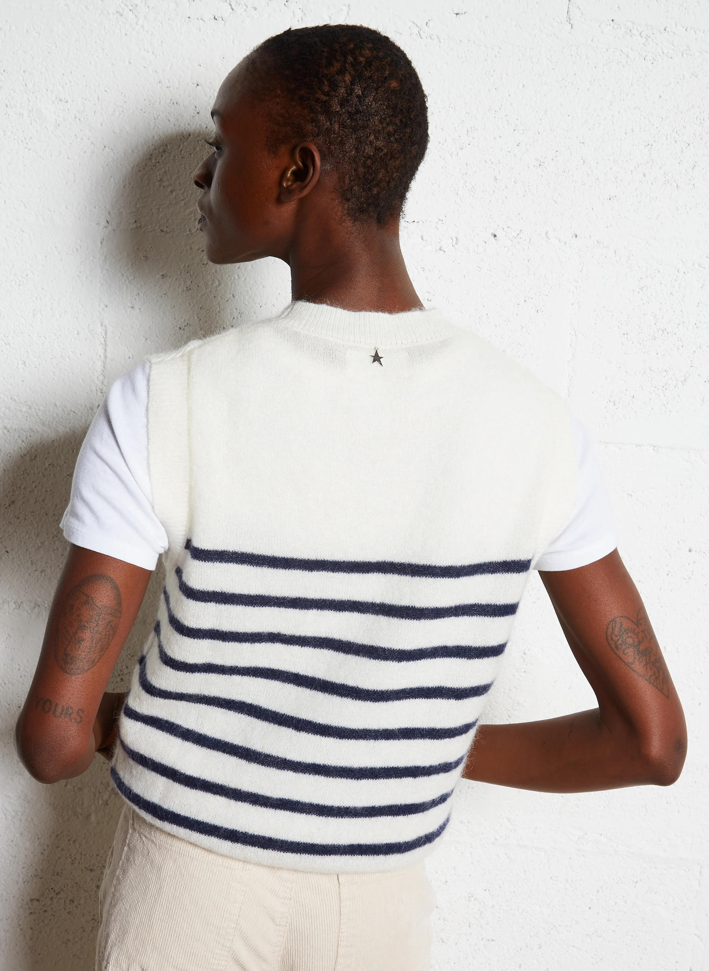 MARTO - Pull col rond en laine mélangée | Blanc