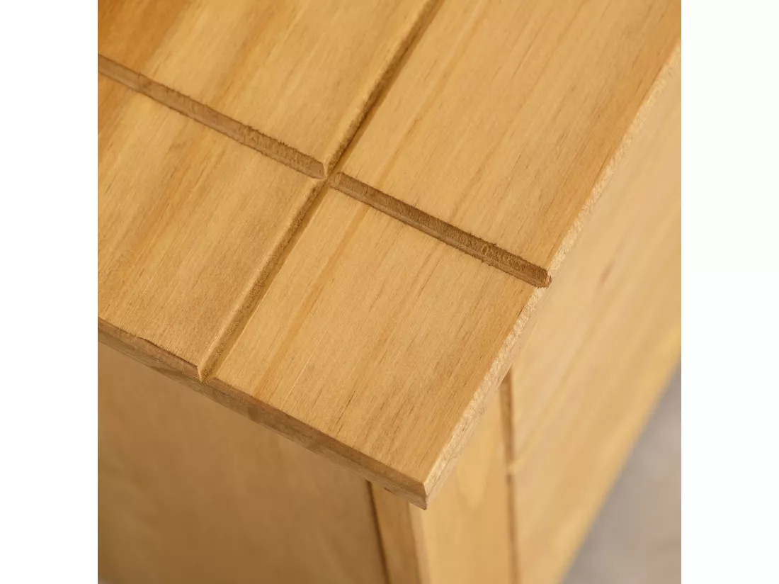 Table de chevet CANCUN H 41 cm en bois massif finition laquée avec 2 tiroirs, table de nuit meuble de rangement