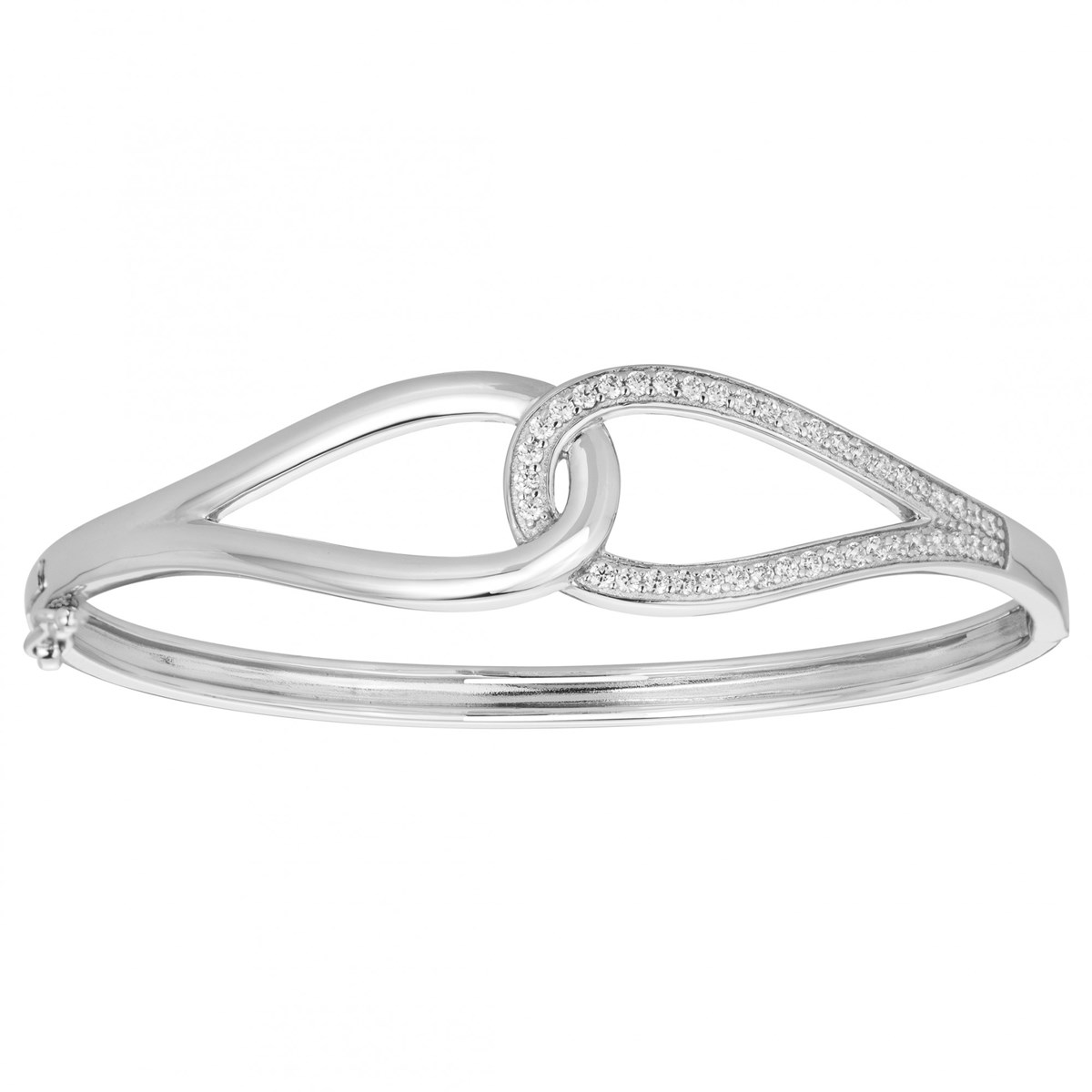 Bracelet rigide en Argent avec oxyde de zirconium blanc