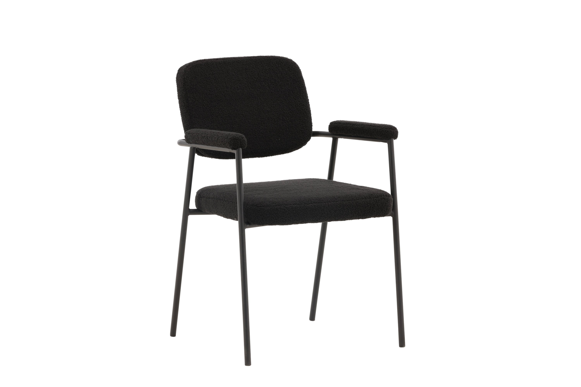 Tuam Eetkamerstoel - Set van 2 - Zwart Bouclé