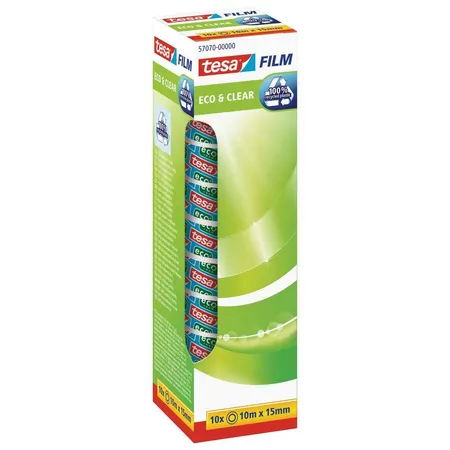 tesafilm Eco & Clear 10mx15mm 10 Rollen Office-Box