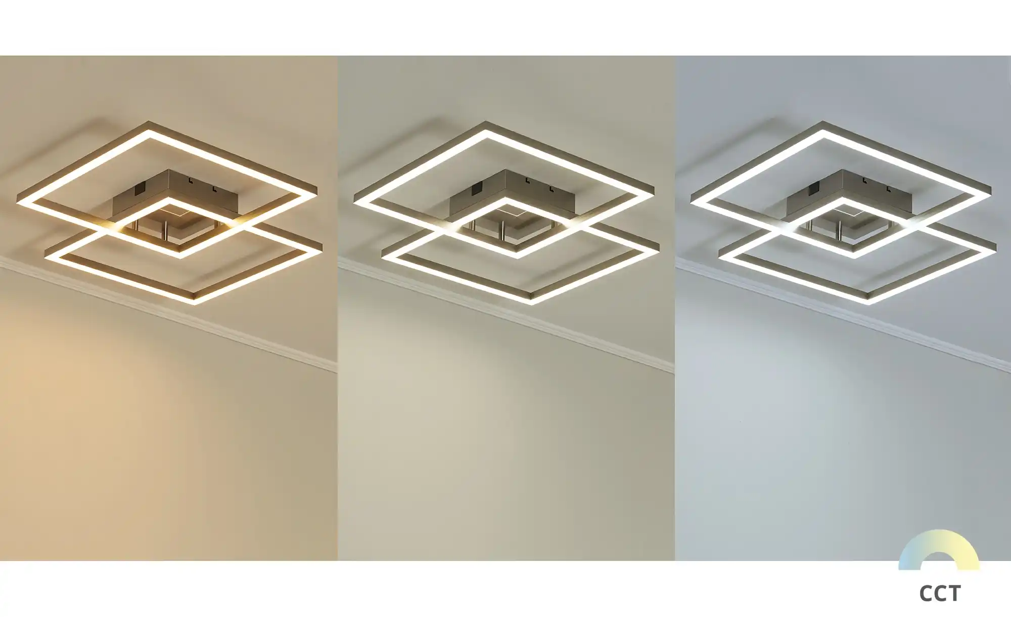Paul Neuhaus Smart Home-Deckenleuchte, 2-flammig, Nickel matt