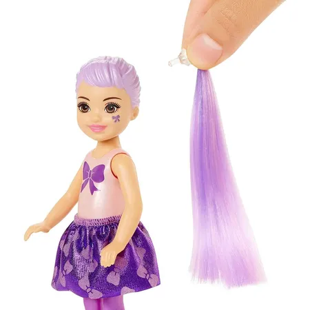 Barbie Chelsea Color Reveal Puppe, Glitzer Serie, mit Enthüllungseffekt