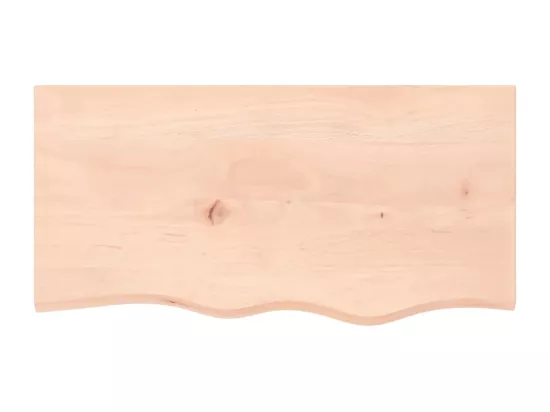 Étagère de vasque murale acier et bois de chêne massif