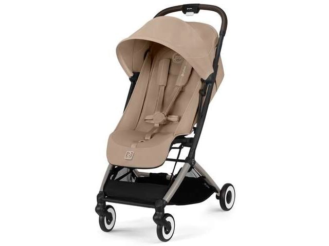 CYBEX Gold Buggy Orfeo Almond Beige Kompakter Reisebuggy mit Handgepäckmasse