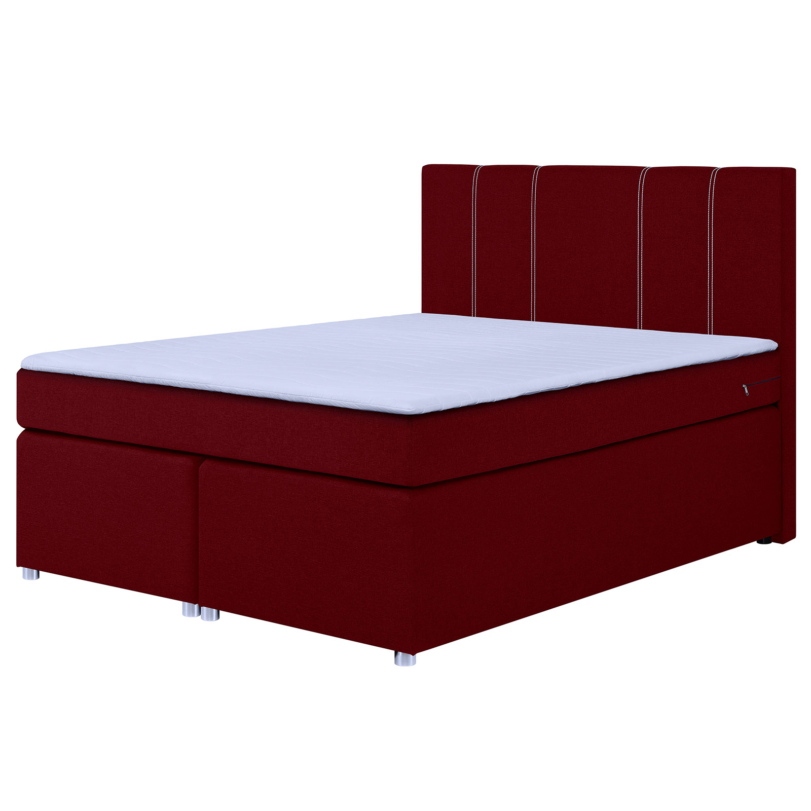 Boxspringbett - rot - H3 - Bonell-Federkern - 140x200 cm