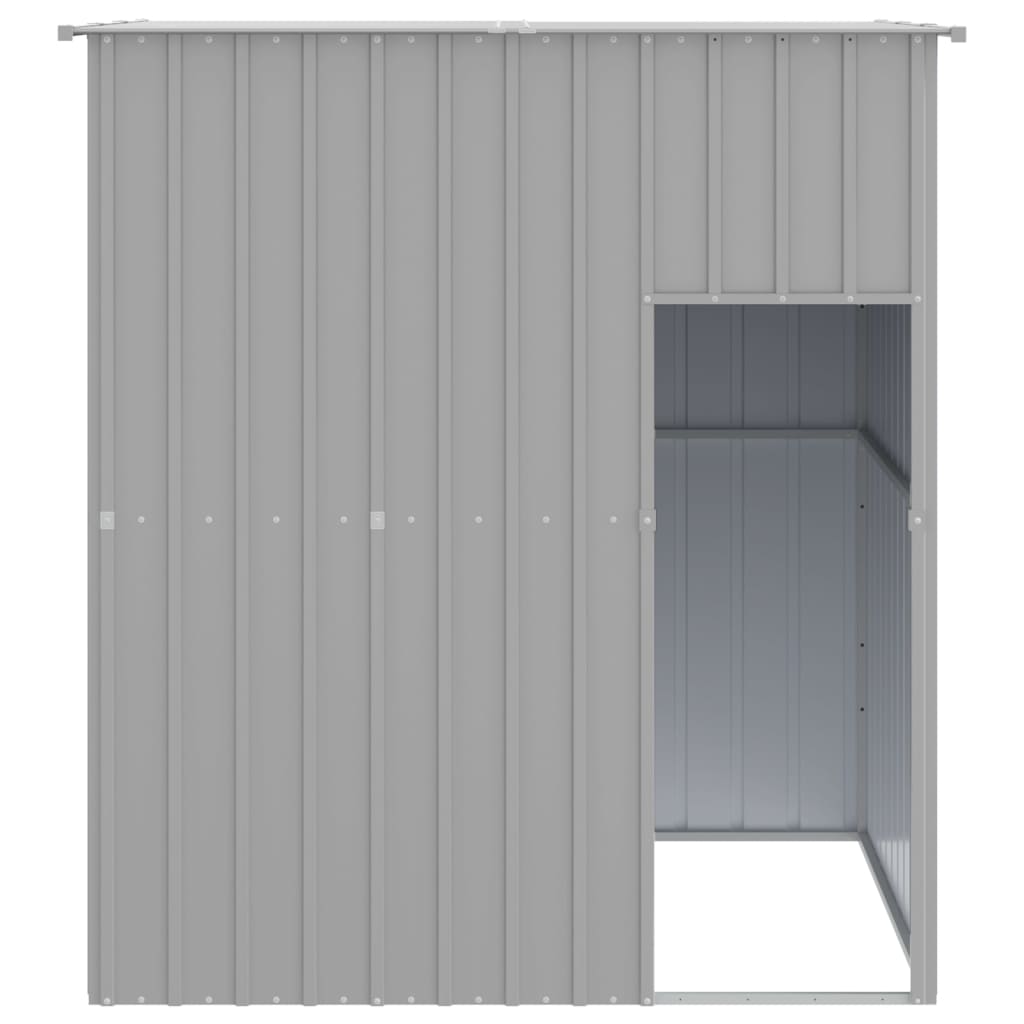 Canil vidaXL com telhado de aço galvanizado, cinza claro, 165x153x181cm