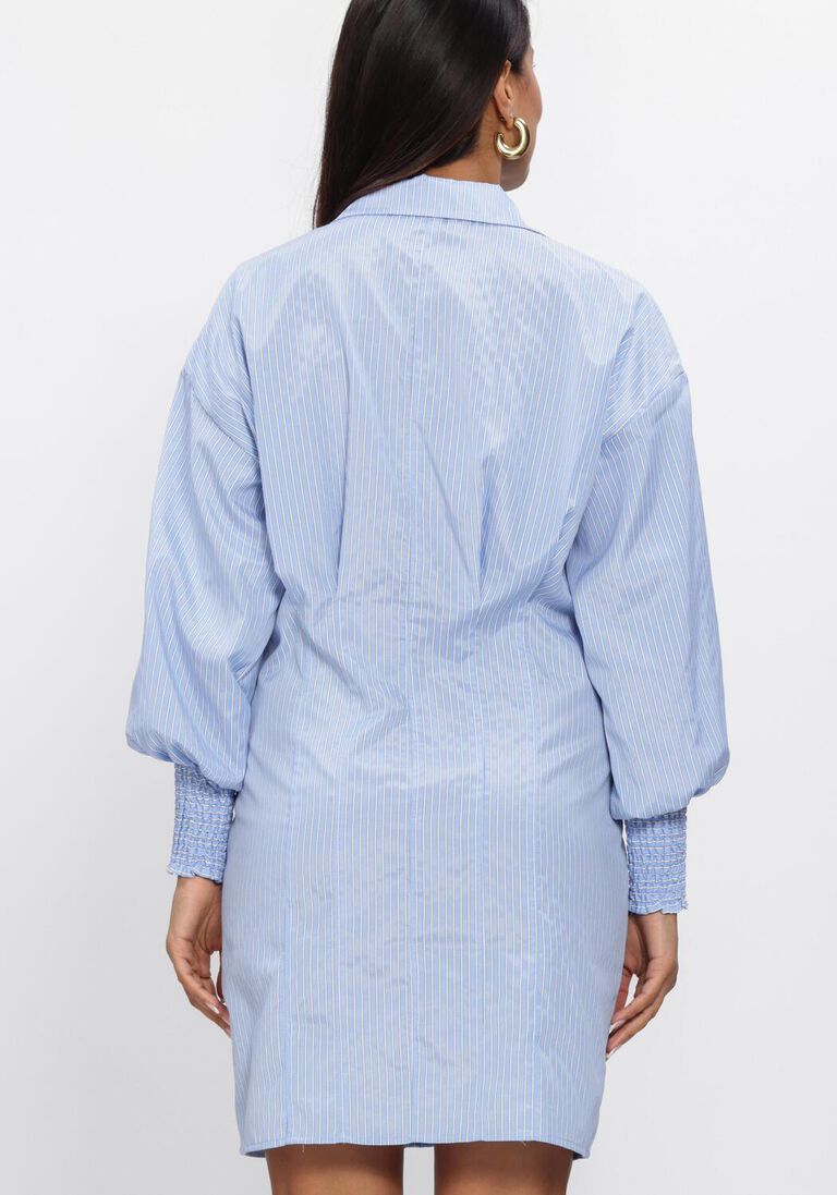 lichtblauwe bruuns bazaar mini jurk borassusbblinne dress