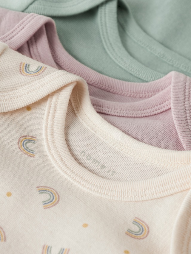 Name It Body »NBFBODY 3P LS JET RAINBOW NOOS«, 3 Stk.