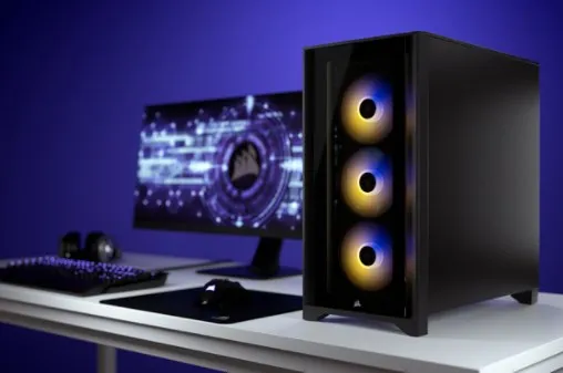 CORSAIR | iCUE 4000X RGB – Miditower - ATX - ingen strømforsyning - Sort - USB/Lyd