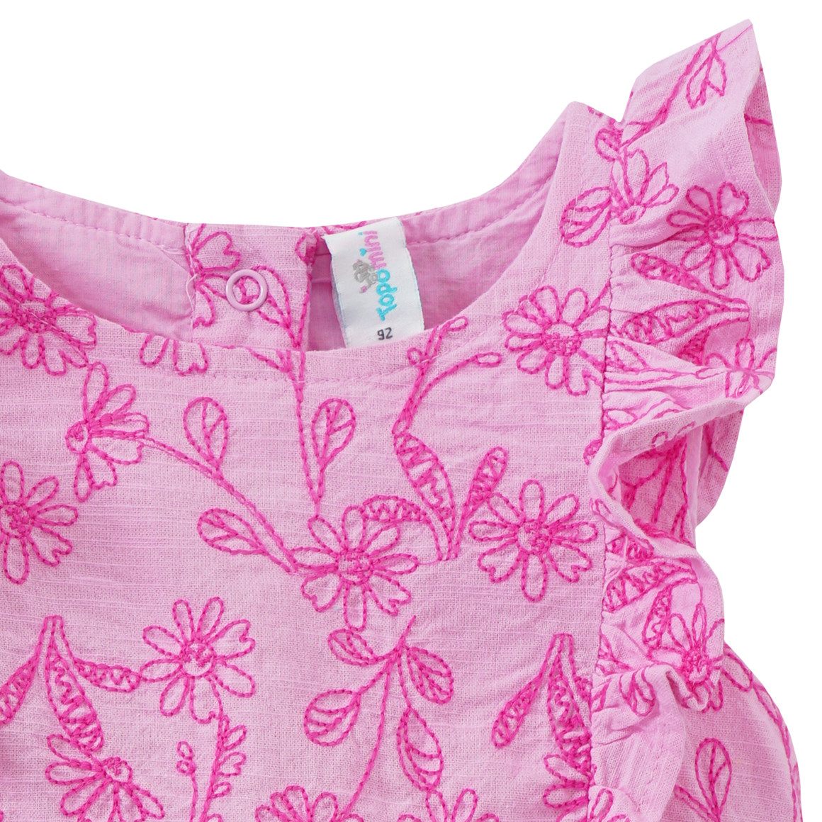 Topomini Baby Kleid mit Blumen-Stickerei rosa / pink